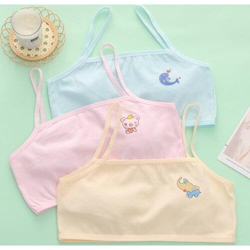 4Pc/lot Kids Underwear Cotton Girls Tank Top Candy Color Undershirt Girls Singlet Baby Camisole Bra Tops Sport 8-16 Years Old