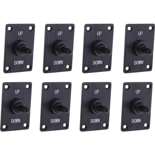 8 Sets 3-Pin Up Down On/Off/On Momentary Toggle Switch Panel 12V 15A for Boat/Marine/Yacht