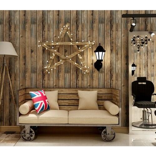 Decorative Wall Covering Vintage Wood Panel Interior Film Wood Wallpaper