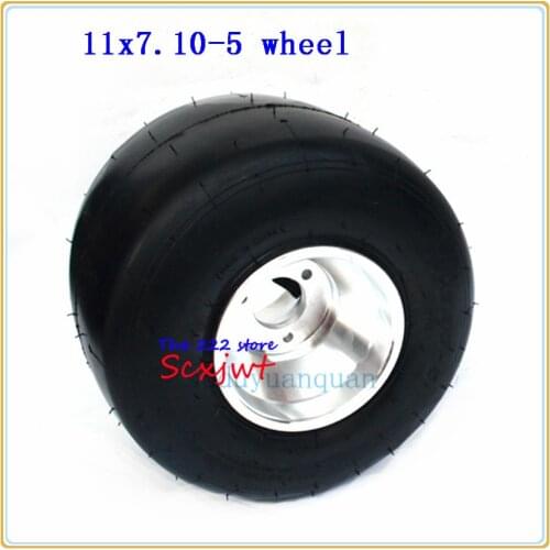 DIY rear Wheel GO KART KARTING ATV UTV Buggy Quad Rear wheel 11X7.10-5 tubeless tyre Vacuum Tire with aluminum rim 5 inch wheel