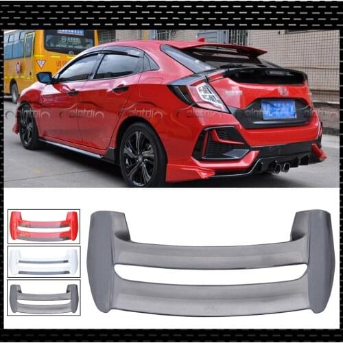 FRP/Carbon Fiber Rear Spoiler Trunk Lip Tail Boot Wing For Honda Civic FK7 FK8 Hatchback 5DR 2016-2020 Auto Tuning