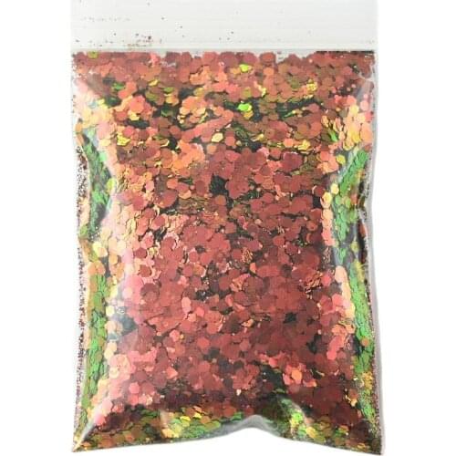 1kg/Bag Chameleon Chunky Nail Art Glitters Loose Craft Mixed Hexagon Slices Laser Glitter Polishing Manicure Nails Sequins #7-66