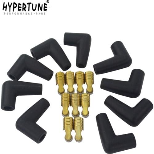 Hypertune - 9 pcs / set HEI style distributor caps Spark Plug Wire Male Rubber Boots Terminals Ends Connector set HT-SSC03