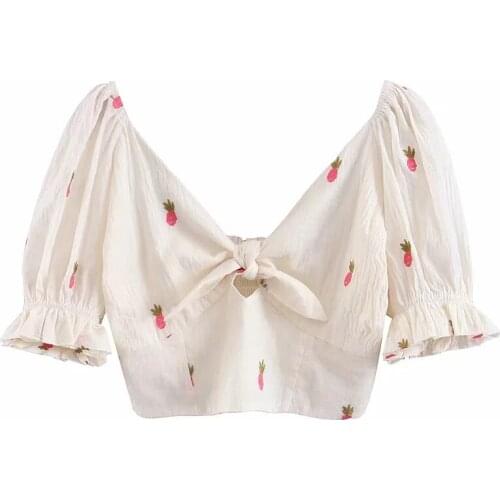 Klacwaya Blouses With Embroidery