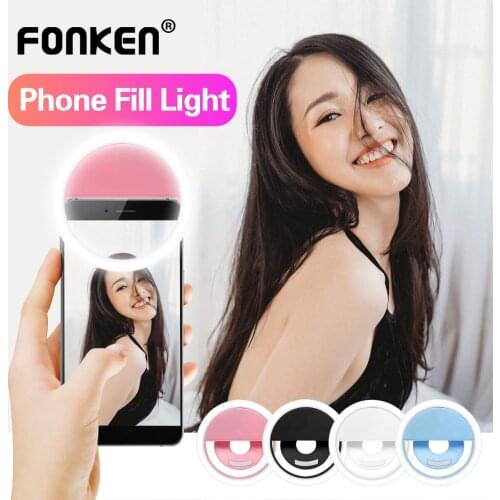 Selfie Ring Light for Mobile Phone LED Fill Light Smartphone Camera Clipon Lamps Women Girls Makeup Beauty Night Enhancing Light