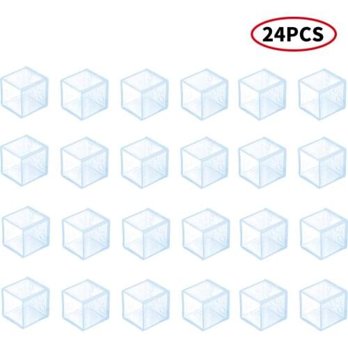 24Pcs Clear Rubber Furniture Foot Table Chair Leg End Caps Covers Tips Floor Protectors for Home Outdoor Patio Garden Office