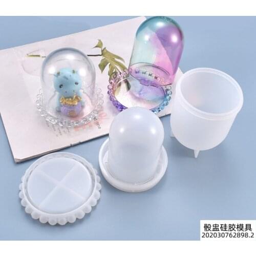 Jewerly Resin Mold Storage Box Glass Cover DIY UV Resin Molds Handmade Craft Jewelry Accessories