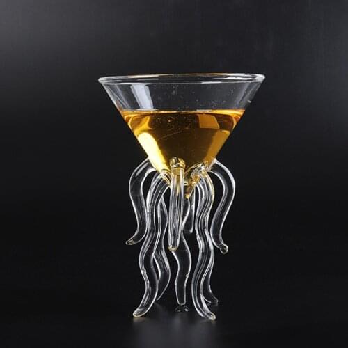 Creative Martini Aquarium Cup Jellyfish Cup Personalized Octopus Wine Cup Octopus Cocktail Cup Bar Glass