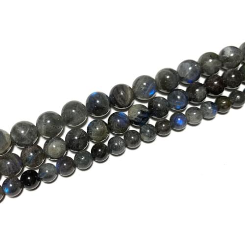 Fine AAA 100% Natural Stone Blue Light Black Labradorite Round Spacer Beads For Jewelry Making DIY Bracelet Necklace 6/8/10MM