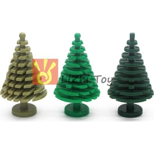 MOC Bricks 3471 Plant Tree Pine Large 4 x 4 x 6 2/3 DIY Enlighten Block Bricks Compatible with Assembles Particles