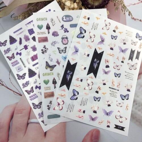 High Quality Dry Nail Stickers Butterflies Hot Selling New Style Adhesive Paper Sticker for Nails