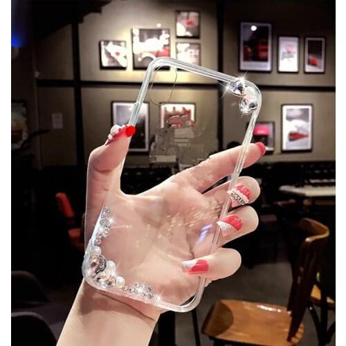 Crystal Rhinestone pearl Diamond Case Cover For Iphone 12 11 Pro Max XS Max XR X 8 7 6S Plus