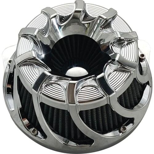 Motorcycle Chrome Air Filter Cleaner Intake Filter Grey Element ForHarley Touring Street Glide Dyna FXSBSE Softail Sportster XL