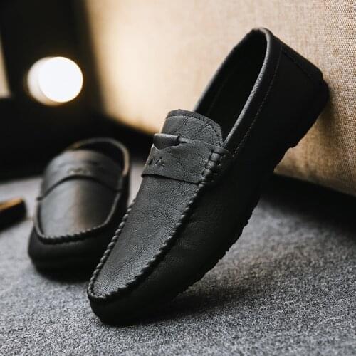 2021Men Casual Shoes Fashion Men Shoes PU Leather Mens Loafers Shoes Moccasins Slip On Mens Flats Male Driving Shoes