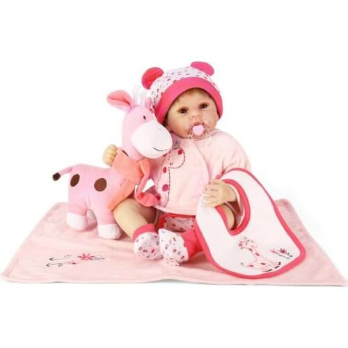 New 22 inch Silicone Vinyl Baby Doll Girl and Realistic Soft Silicone Reborn Doll Removable Joint High Quality Doll