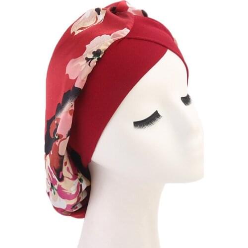 New Women Luxury Silky Elastic-band Bonnet Night Sleep Hats Strtechy Turban Headwrap Soft Chemo Cap For Hair Loss