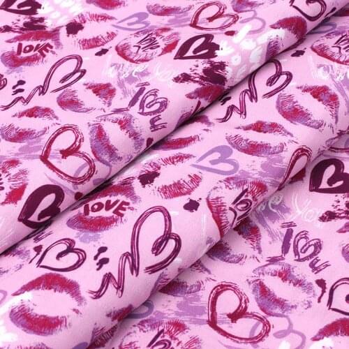 Polyester Cotton Fabric By The Yard Hearts Printed Cloth Fabric Sheet DIY Bag Craft Home Textile Sewing Accessories 45*145cm/pc