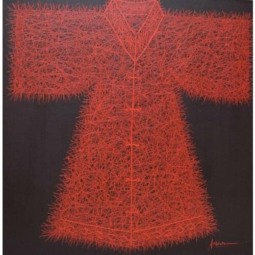 Hand Painted Oil Canvas Painting Palette Knife Net Shape Chinese Ancient Clothes Oil Painting Wall Art Picture for Living Room