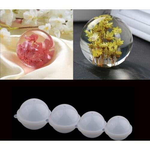 Silicone Large Round Sphere Balls Mould Epoxy Resin Casting DIY Dried Flower Ornament Jewelry Making Mold Tool 70/80/90/100mm