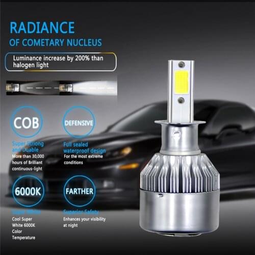 2PCS Car LED Bulbs Headlights Lamps LED H4 H7 H11 H1 880 9004 9005 9006 9007 H3 For Bmw e46 Ford focus 2 Audi a3 Car Accessories
