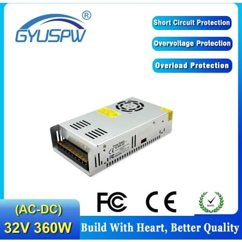 360W 11.3A 32V Adjustable power source Transformers 110V 220V AC to DC32 for CNC Industrial Stepper motor Equipment CCTV