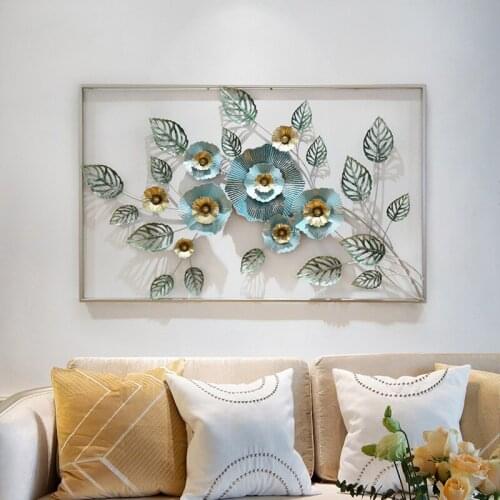 European Style Porch Wrought Iron Framed Three-dimensional Flowers Plants Wall Decoration Restaurant Aisle Personality Hanging