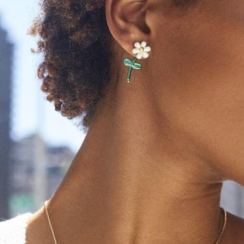 Street Shot New Earrings Fashion Front and Back Exquisite Flower Earrings Fashion Jewelry