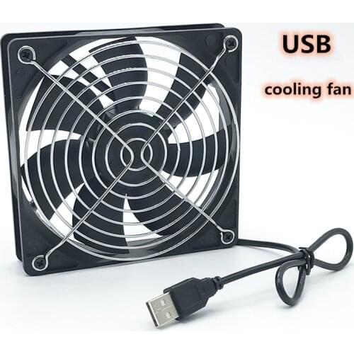 USB computer chassis fan router set-top box DIY 5CV cooling fan 12cm mute 8CM