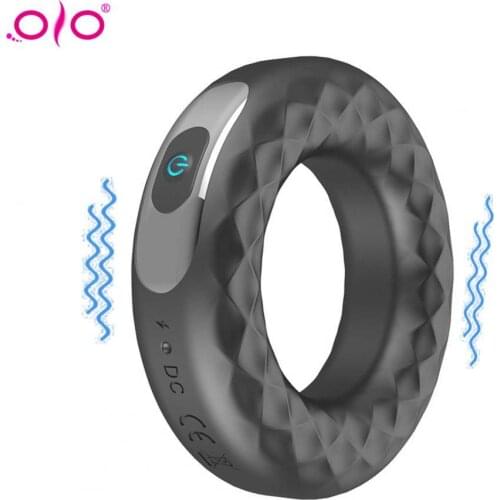 OLO Vibrator Penis Ring Silicone Cock Rings Dick Vibrator Male Tire Shape Penis Massage Sex Toys For Men Time Delay