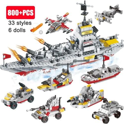 25in1 WW2 Military Series Army Battle Cruiser Modern Warship Fighter Tank Mini Figures Building Blocks Toys Boys Creator Gifts