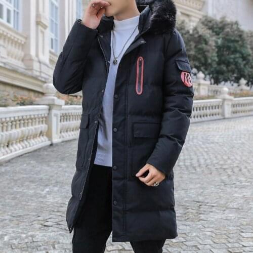 Winter Jacket Coat For Men New Mens Parkas Long Cotton Brand Bomber Jackets Thick Parka Homme Warm Tops Fur Hooded Outwear C212