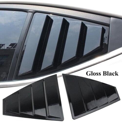 1Pair Quarter Louver Cover Vents Rear Side Window Car Styling For Hyundai Elantra 2017 18-19 Black Quarter Louver Trim Accessory