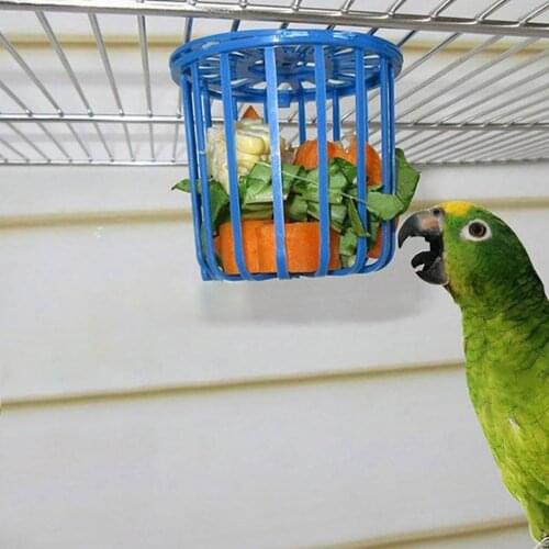 2pcs Bird Parrot Feeder Cage Fruit Vegetable Holder Cage Accessories Hanging Basket Container Toys Pet Bird Supplies Droshipping