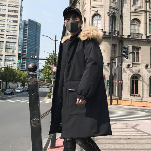 2020 Winter Hip Hop Fashion Long Fur Collar Coat Cotton Jacket Hoodies Clothing Street Wear Outerwear & Coats Warm Thick