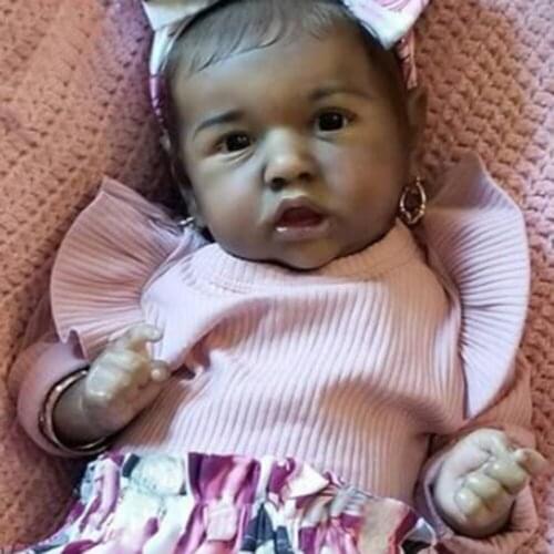 22 Inche African Americans Newborn Baby Vinyl Unfinished Doll Parts DIY Doll Kit
