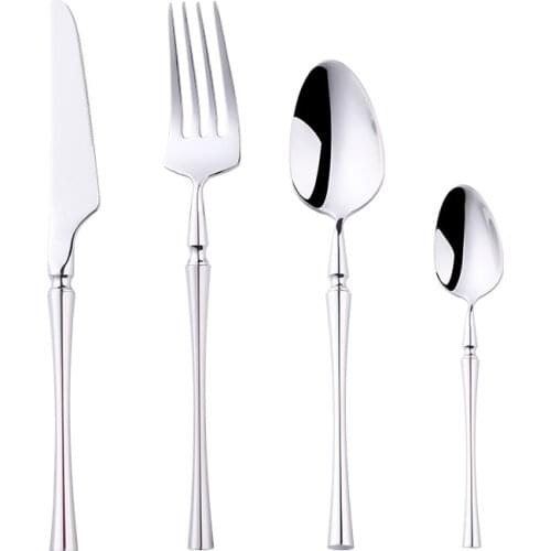 24PCS Cutlery 18/10 Stainless Steel Knife Fork Set Portable Travel Metal Tableware Kitchen Accessories Set Drop Shipping