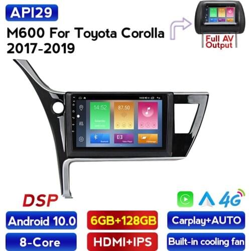 IPS Android 10 6GB+128GB DSP Car Radio multimedia Video player GPS Navigation For TOYOTA COROLLA 2017 2018 2019 Carplay DVR