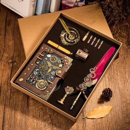 European Retro Notebook Personality Creative Notebook Steampunk Hand Book Loose-leaf Retro Hand Book Notepad Leather Diary Gift