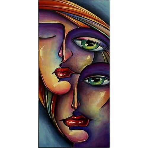 Large size Full round drill Embroidery diamond rhinestone painting cross stitch diamond mosaic woman face Colorful Abstract art