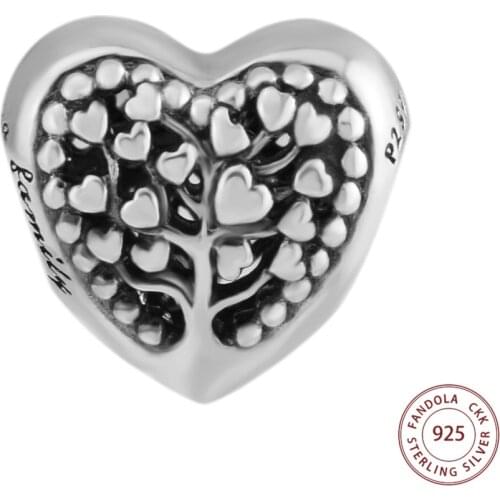 Flourishing Hearts Charms Fits Original Bracelets 925 Sterling Silver Women DIY Beads for Jewelry Making berloques