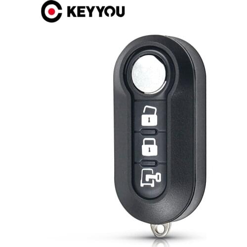 KEYYOU Remote Car key Shell Case For Fiat 500 Panda Punto Bravo Auto Uncut Blade Normal 3 Buttons Car Alarm Keyless SIP22 blade
