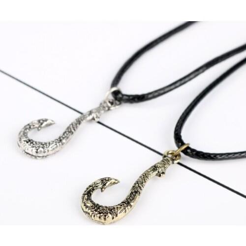 Dongsheng Fashion Moana Necklace Ocean Romance Alloy Pendant Fish Hook Rope Chain Necklace for Male&Female -30