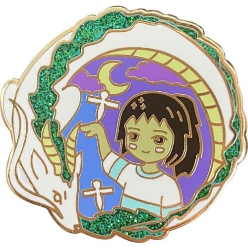 Haku Dragon Roll Chihiro Enamel Pin Spirited Away Badge Ghibli Fans Cute Cartoon Decor