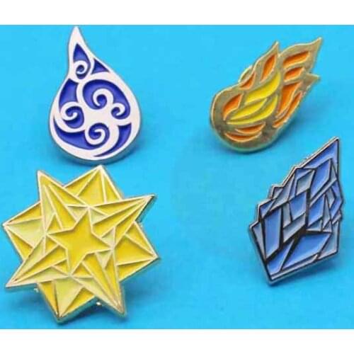 Element pattern Totems Enamel Pins ice fire wind shine Brooch Blue yellow abstract pattern Brooches Badges Pins For Friend Gifts
