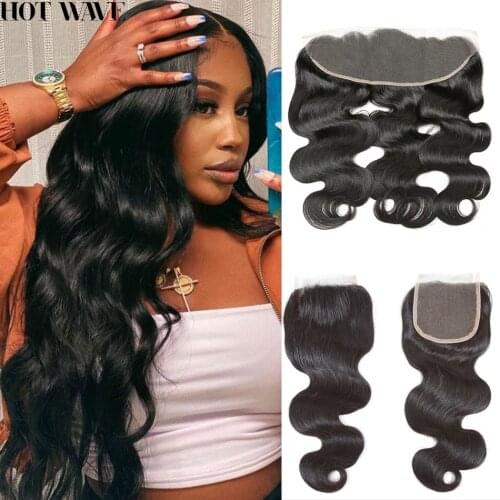 Hot Wave Human Hair 4x4 HD Lace Closure Natural Black Body Wave Wet And Wavy 100% Human Remy Hair 13x4 Transparent Lace Frontal