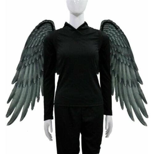 Halloween 3D Angel Wings Mardi Gras Theme Party Cosplay Wings For Children Adult Big Large Black Wings Devil Costume