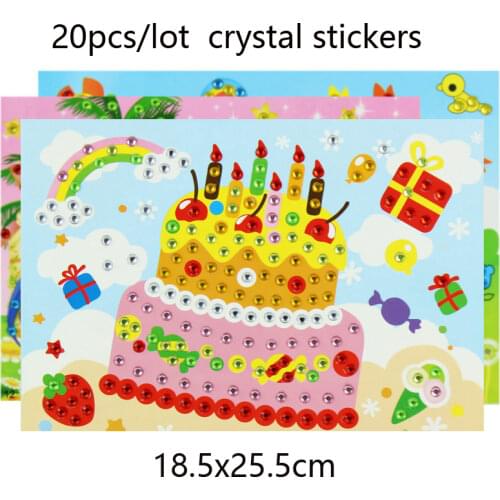 10pcs/lots DIY Diamond Stickers Handmade Crystal Paste Painting Mosaic Puzzle Toys Random Color Kids Child Stickers Toy Gift