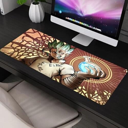 Dr.stone Mouse Mat Kawaii Pad Mausepad Carpet Gaming Mause Gamer Pads Large Accessories Desk Pc Hot Cute Keyboard Anime Computer