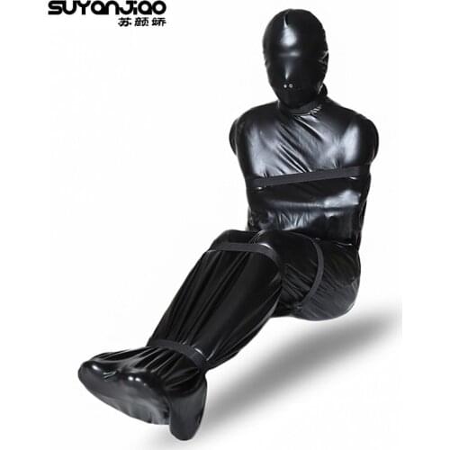 Leather Sexy Lingerie Fetish Wear Full Body Bondage Harness with Belts Men Women Bondage Restraints Sex Bundle Body Bags Costume