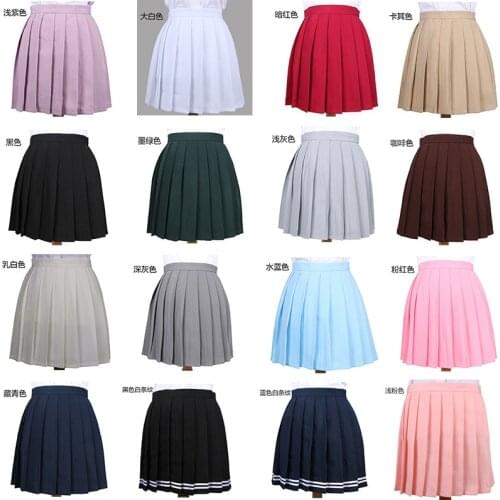 Hot Japanese Korean Version Short Skirts School Girl Pleated Half Skirt School Uniform Cosplay Student Jk Academy Ten Colors 3XL